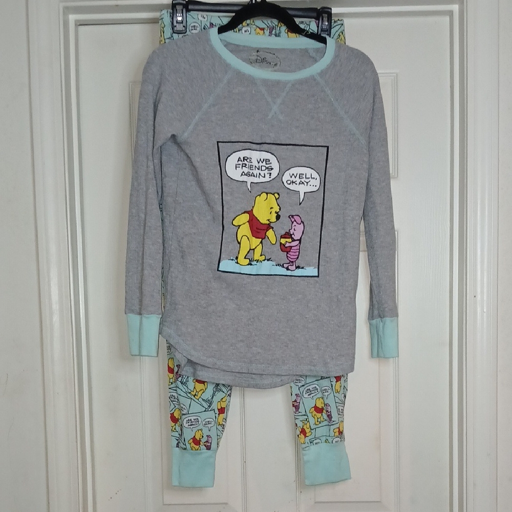 Disney Winnie the Pooh Gray and green pajamas Size Small (4-6) - Picture 1 of 8
